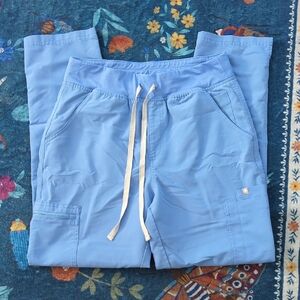 Figs Women's Sky Blue Scrub Pants with Drawstring